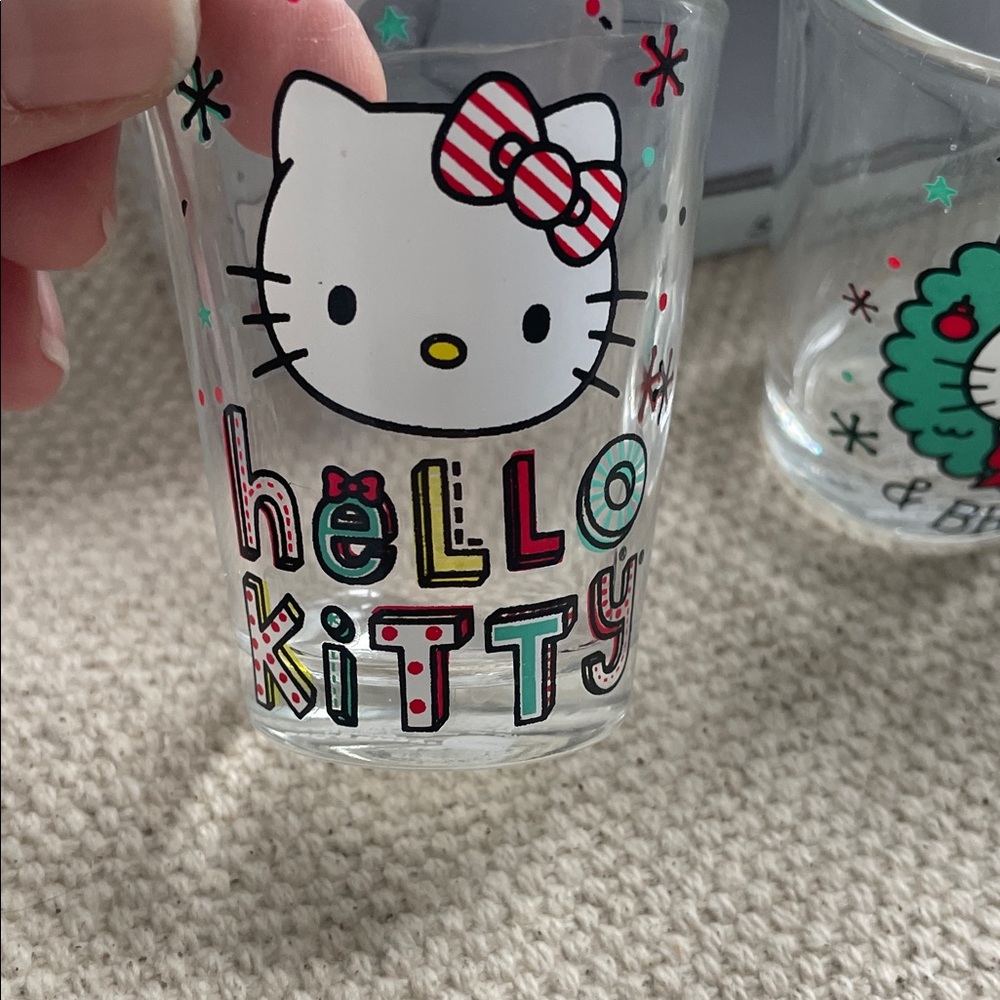 Hello Kitty Festive Shot Glass Collection - Red, Green, White - Picture 2 of 5